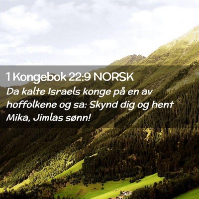 Picture 02 - 1 Kongebok 22:9 NORSK - Da kalte Israels konge på en av hoffolkene og - Bible Verse Picture
