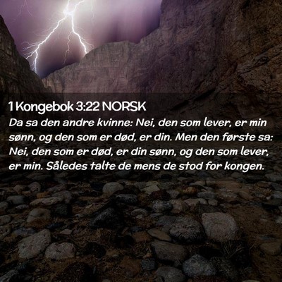 Picture 02 - 1 Kongebok 3:22 NORSK - Da sa den andre kvinne: Nei, den som lever, er - Bible Verse Picture
