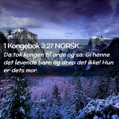 Picture 02 - 1 Kongebok 3:27 NORSK - Da tok kongen til orde og sa: Gi henne det - Bible Verse Picture