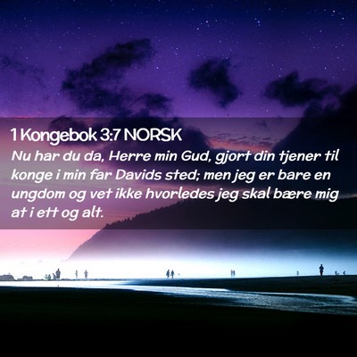 Picture 02 - 1 Kongebok 3:7 NORSK - Nu har du da, Herre min Gud, gjort din tjener til - Bible Verse Picture
