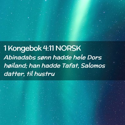 Picture 02 - 1 Kongebok 4:11 NORSK - Abinadabs sønn hadde hele Dors høiland; han - Bible Verse Picture