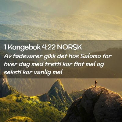 Picture 02 - 1 Kongebok 4:22 NORSK - Av fødevarer gikk det hos Salomo for hver dag - Bible Verse Picture