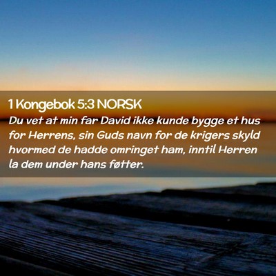 Picture 02 - 1 Kongebok 5:3 NORSK - Du vet at min far David ikke kunde bygge et hus - Bible Verse Picture