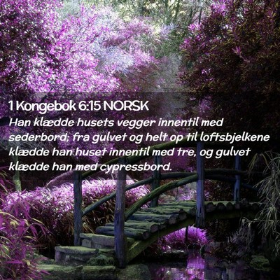 Picture 02 - 1 Kongebok 6:15 NORSK - Han klædde husets vegger innentil med sederbord; - Bible Verse Picture