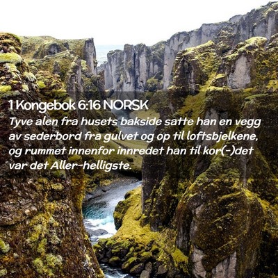 Picture 02 - 1 Kongebok 6:16 NORSK - Tyve alen fra husets bakside satte han en vegg av - Bible Verse Picture