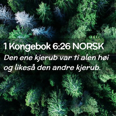 Picture 02 - 1 Kongebok 6:26 NORSK - Den ene kjerub var ti alen høi og likeså den - Bible Verse Picture