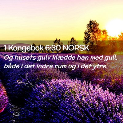 Picture 02 - 1 Kongebok 6:30 NORSK - Og husets gulv klædde han med gull, både i det - Bible Verse Picture