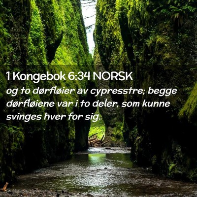 Picture 02 - 1 Kongebok 6:34 NORSK - og to dørfløier av cypresstre; begge - Bible Verse Picture