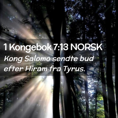 Picture 02 - 1 Kongebok 7:13 NORSK - Kong Salomo sendte bud efter Hiram fra - Bible Verse Picture
