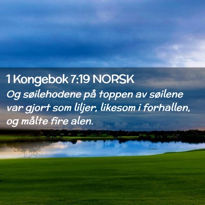 Picture 02 - 1 Kongebok 7:19 NORSK - Og søilehodene på toppen av søilene var gjort - Bible Verse Picture