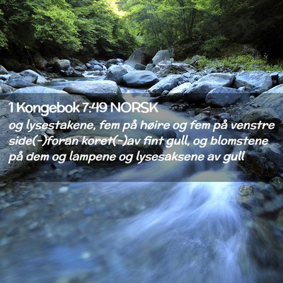 Picture 02 - 1 Kongebok 7:49 NORSK - og lysestakene, fem på høire og fem på venstre - Bible Verse Picture