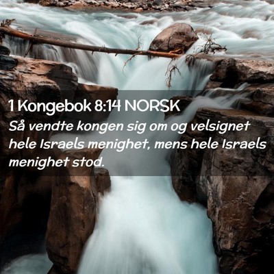 Picture 02 - 1 Kongebok 8:14 NORSK - Så vendte kongen sig om og velsignet hele - Bible Verse Picture