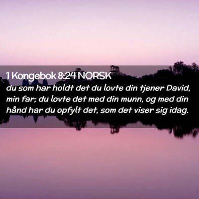 Picture 02 - 1 Kongebok 8:24 NORSK - du som har holdt det du lovte din tjener David, - Bible Verse Picture