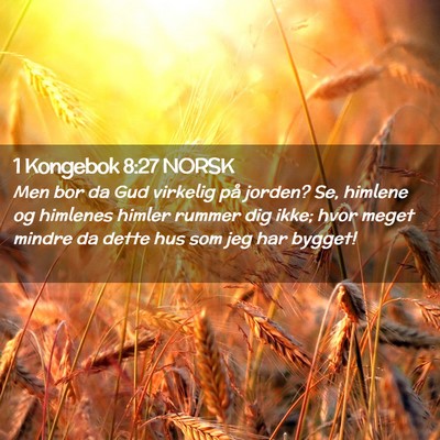 Picture 02 - 1 Kongebok 8:27 NORSK - Men bor da Gud virkelig på jorden? Se, himlene - Bible Verse Picture