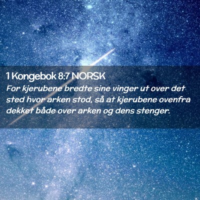 Picture 02 - 1 Kongebok 8:7 NORSK - For kjerubene bredte sine vinger ut over det sted - Bible Verse Picture