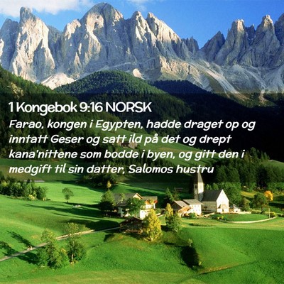 Picture 02 - 1 Kongebok 9:16 NORSK - Farao, kongen i Egypten, hadde draget op og - Bible Verse Picture