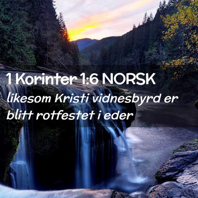 Picture 02 - 1 Korinter 1:6 NORSK - likesom Kristi vidnesbyrd er blitt rotfestet i - Bible Verse Picture