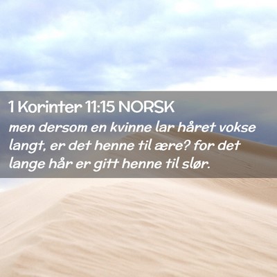 Picture 02 - 1 Korinter 11:15 NORSK - men dersom en kvinne lar håret vokse langt, er - Bible Verse Picture