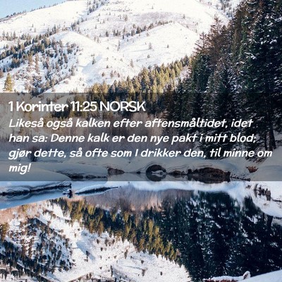Picture 02 - 1 Korinter 11:25 NORSK - Likeså også kalken efter aftensmåltidet, idet - Bible Verse Picture
