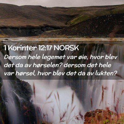 Picture 02 - 1 Korinter 12:17 NORSK - Dersom hele legemet var øie, hvor blev det da av - Bible Verse Picture