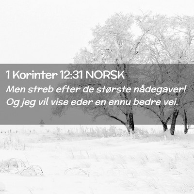 Picture 02 - 1 Korinter 12:31 NORSK - Men streb efter de største nådegaver! Og jeg - Bible Verse Picture