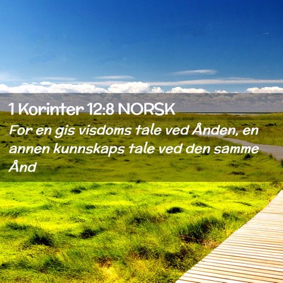 Picture 02 - 1 Korinter 12:8 NORSK - For en gis visdoms tale ved Ånden, en annen - Bible Verse Picture