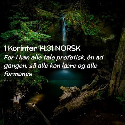 Picture 02 - 1 Korinter 14:31 NORSK - For I kan alle tale profetisk, én ad gangen, så - Bible Verse Picture