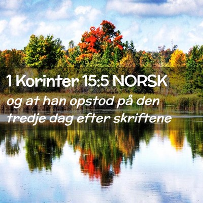 Picture 02 - 1 Korinter 15:5 NORSK - og at han opstod på den tredje dag efter - Bible Verse Picture