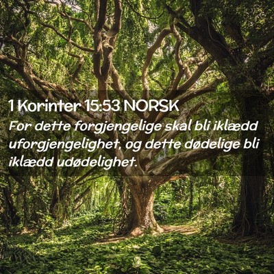 Picture 02 - 1 Korinter 15:53 NORSK - For dette forgjengelige skal bli iklædd - Bible Verse Picture