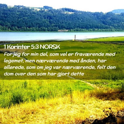Picture 02 - 1 Korinter 5:3 NORSK - For jeg for min del, som vel er fraværende med - Bible Verse Picture
