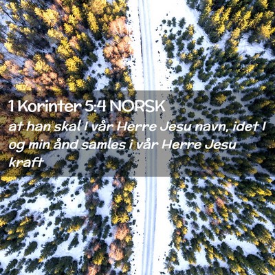 Picture 02 - 1 Korinter 5:4 NORSK - at han skal I vår Herre Jesu navn, idet I og min - Bible Verse Picture