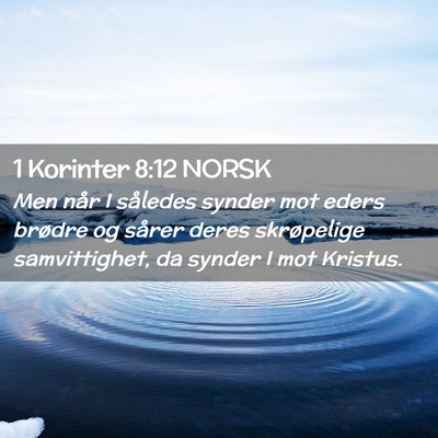 Picture 02 - 1 Korinter 8:12 NORSK - Men når I således synder mot eders brødre og - Bible Verse Picture