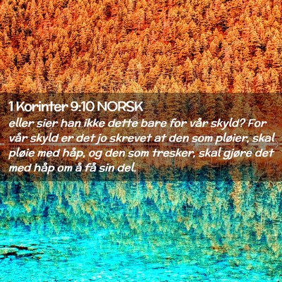 Picture 02 - 1 Korinter 9:10 NORSK - eller sier han ikke dette bare for vår skyld? - Bible Verse Picture