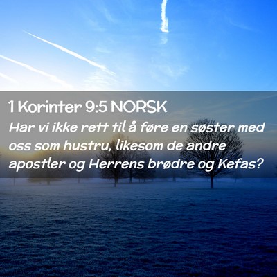 Picture 02 - 1 Korinter 9:5 NORSK - Har vi ikke rett til å føre en søster med oss - Bible Verse Picture