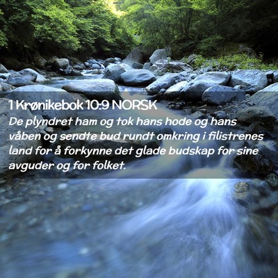 Picture 02 - 1 Krønikebok 10:9 NORSK - De plyndret ham og tok hans hode og hans våben - Bible Verse Picture