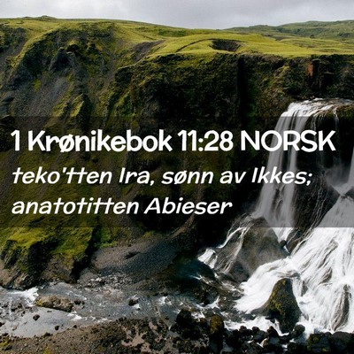 Picture 02 - 1 Krønikebok 11:28 NORSK - teko'tten Ira, sønn av Ikkes; anatotitten - Bible Verse Picture