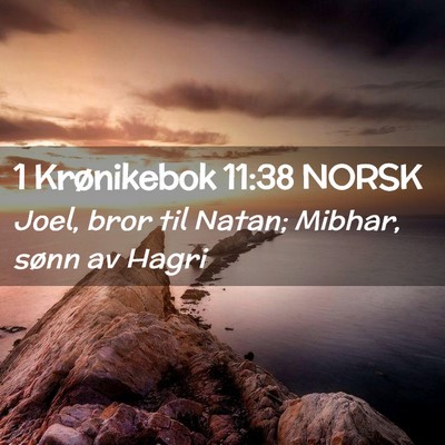 Picture 02 - 1 Krønikebok 11:38 NORSK - Joel, bror til Natan; Mibhar, sønn av - Bible Verse Picture