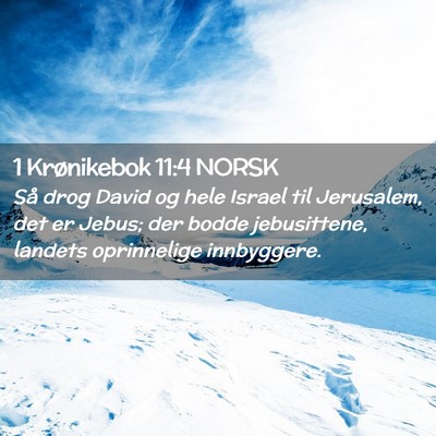 Picture 02 - 1 Krønikebok 11:4 NORSK - Så drog David og hele Israel til Jerusalem, det - Bible Verse Picture