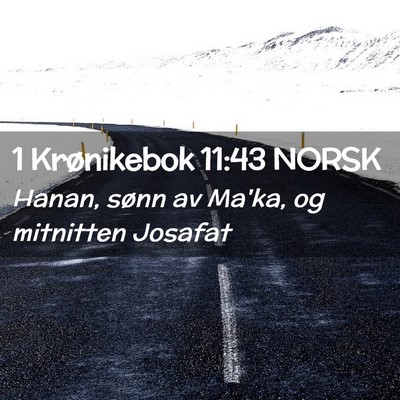 Picture 02 - 1 Krønikebok 11:43 NORSK - Hanan, sønn av Ma'ka, og mitnitten - Bible Verse Picture