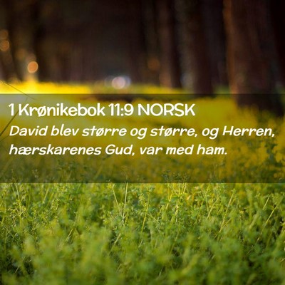 Picture 02 - 1 Krønikebok 11:9 NORSK - David blev større og større, og Herren, - Bible Verse Picture