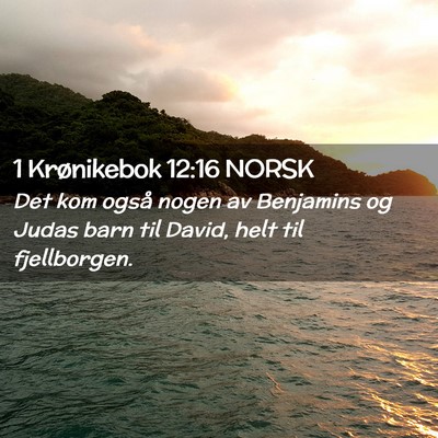 Picture 02 - 1 Krønikebok 12:16 NORSK - Det kom også nogen av Benjamins og Judas barn - Bible Verse Picture