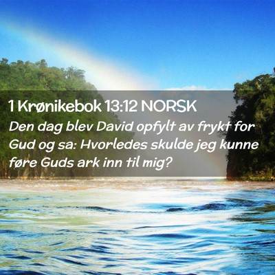 Picture 02 - 1 Krønikebok 13:12 NORSK - Den dag blev David opfylt av frykt for Gud og sa: - Bible Verse Picture