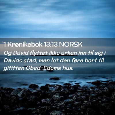 Picture 02 - 1 Krønikebok 13:13 NORSK - Og David flyttet ikke arken inn til sig i Davids - Bible Verse Picture