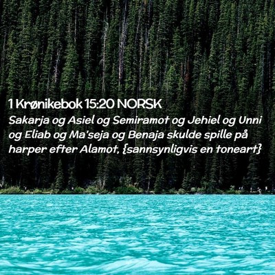 Picture 02 - 1 Krønikebok 15:20 NORSK - Sakarja og Asiel og Semiramot og Jehiel og Unni - Bible Verse Picture