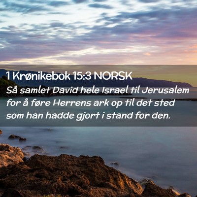 Picture 02 - 1 Krønikebok 15:3 NORSK - Så samlet David hele Israel til Jerusalem for å - Bible Verse Picture
