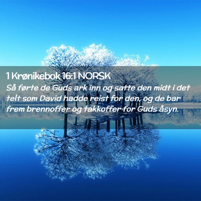 Picture 02 - 1 Krønikebok 16:1 NORSK - Så førte de Guds ark inn og satte den midt i - Bible Verse Picture