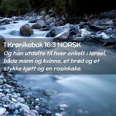 Picture 02 - 1 Krønikebok 16:3 NORSK - Og han utdelte til hver enkelt i Israel, både - Bible Verse Picture