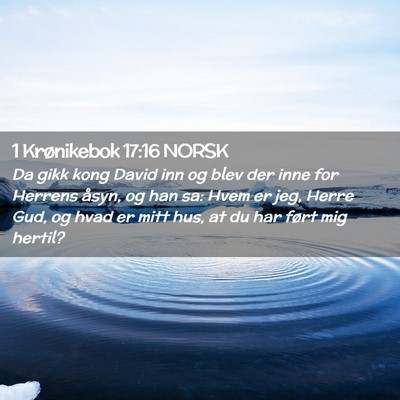 Picture 02 - 1 Krønikebok 17:16 NORSK - Da gikk kong David inn og blev der inne for - Bible Verse Picture