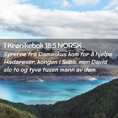 Picture 02 - 1 Krønikebok 18:5 NORSK - Syrerne fra Damaskus kom for å hjelpe Hadareser, - Bible Verse Picture