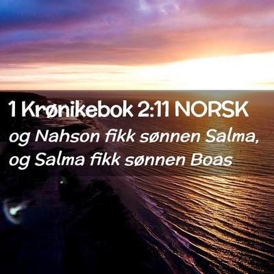 Picture 02 - 1 Krønikebok 2:11 NORSK - og Nahson fikk sønnen Salma, og Salma fikk - Bible Verse Picture